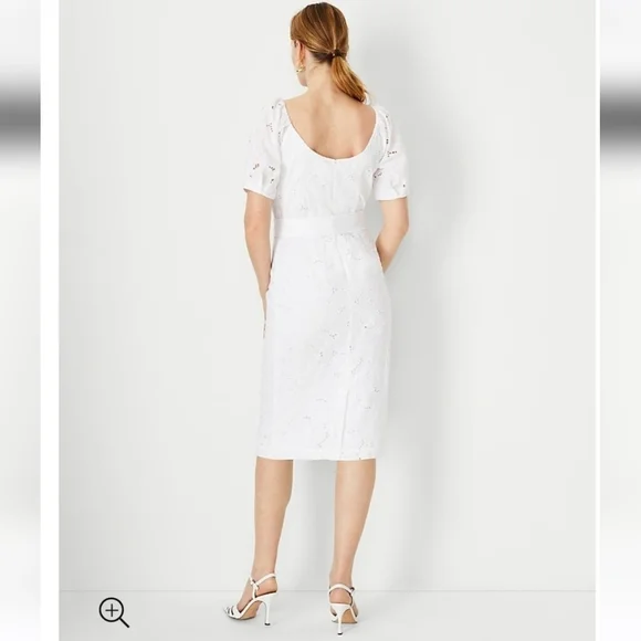 Ann Taylor Eyelet Puff Sleeve Dress - Picture 4 of 17